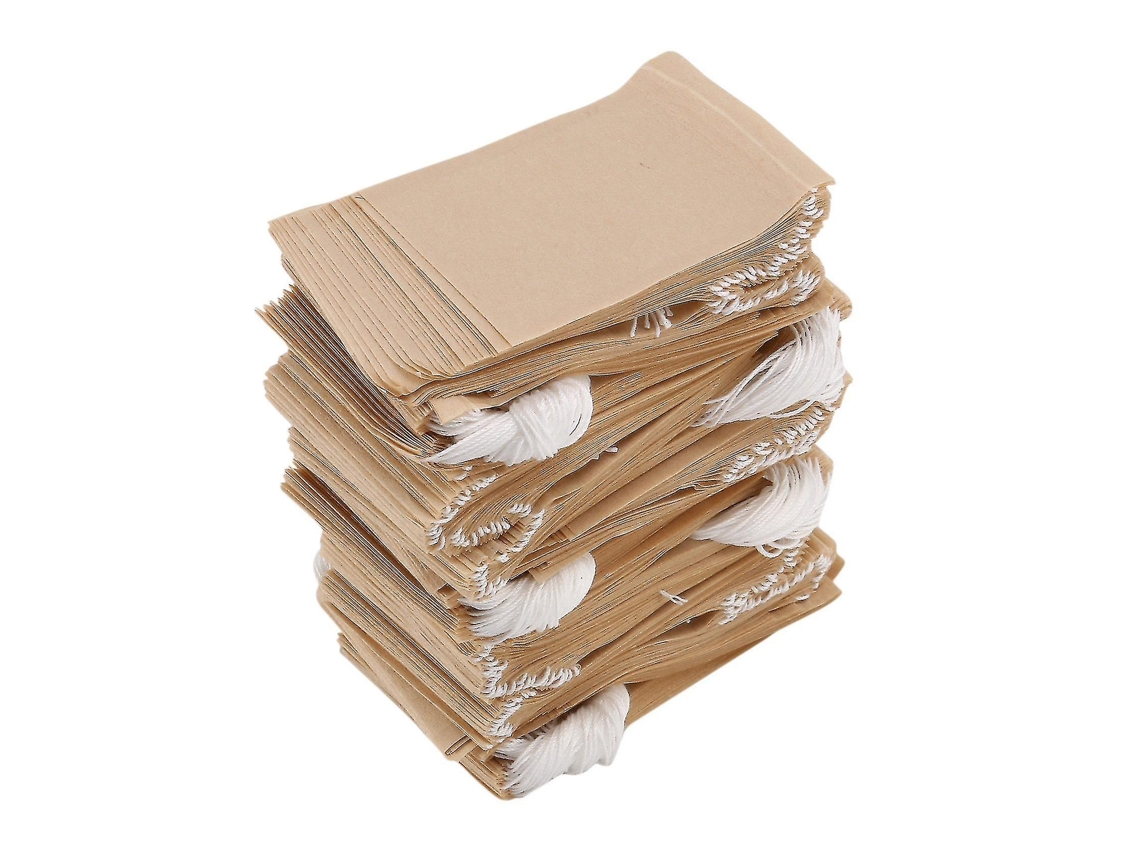 Pacote com 500 sachês de chá descartáveis com cordão, sachês de papel Slowmoose para chá e café a granel (natural)