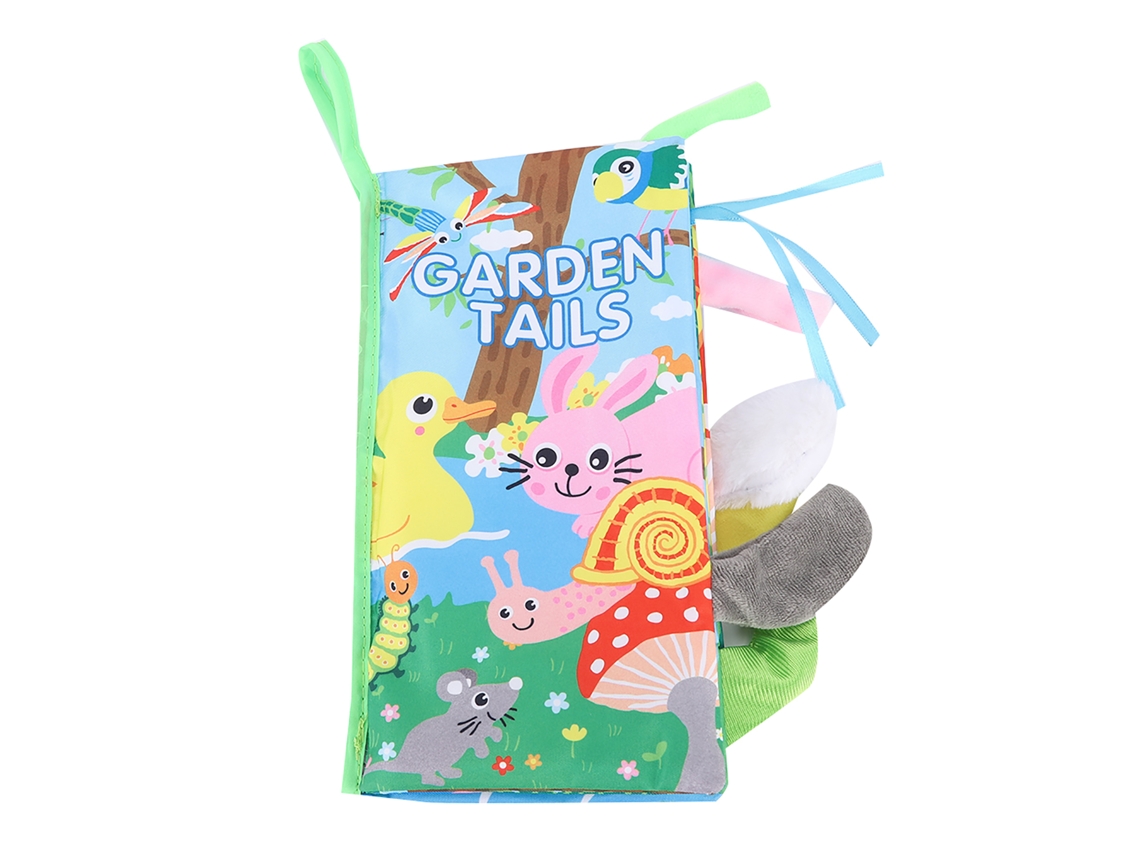 Ats livro de Tela para Bebês Educativo Precoce com Cauda Animal 3d e Anel de Papel