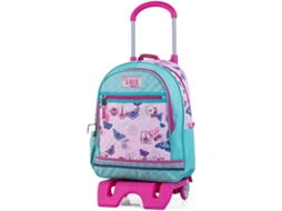 Mochila com Trolley LOIS Infantil à Prova de Agua (43 x 33 x 14 cm - Rosa)
