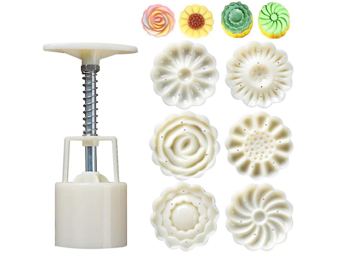 Set de Moldes para Bombas de Baño com 1 Prensa e 6 Selos de Flores Multifuncionais