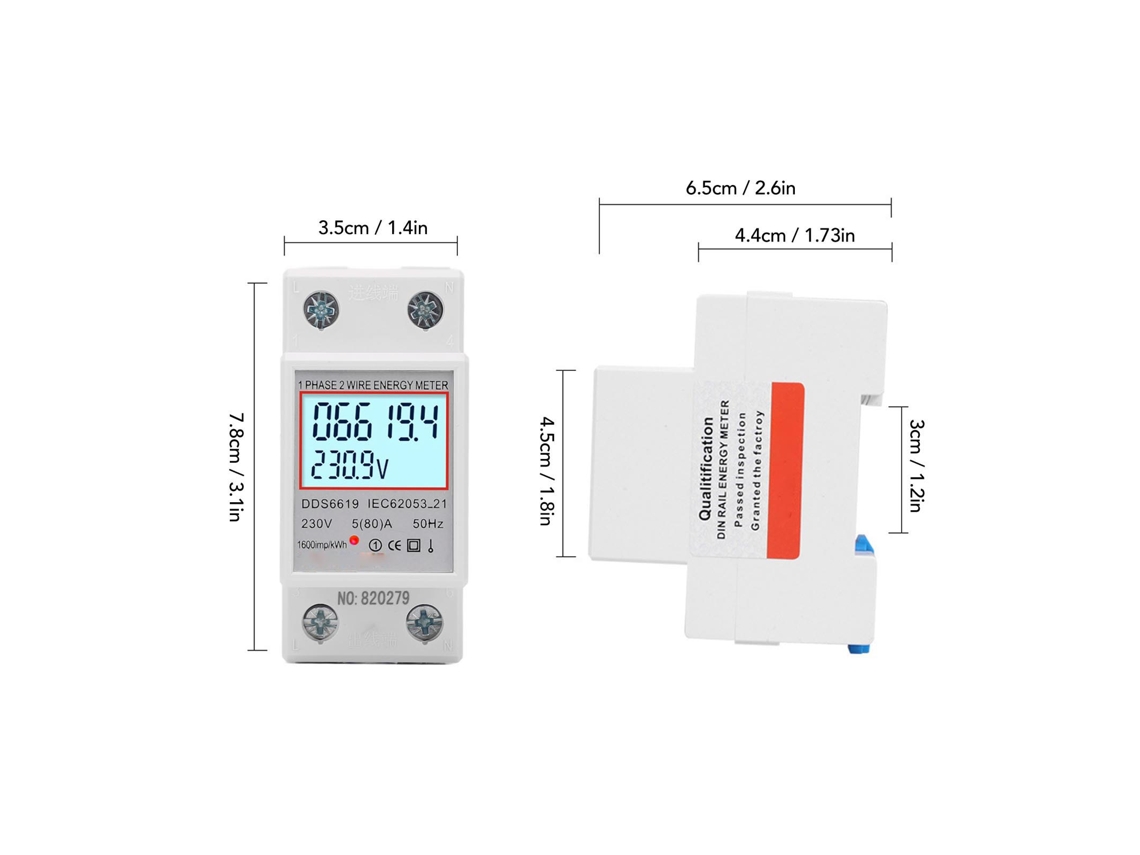 Laxiscreed Medidor De Energia Digital Monofásico Com Tela Lcd E Instalação Em 2 Pinos