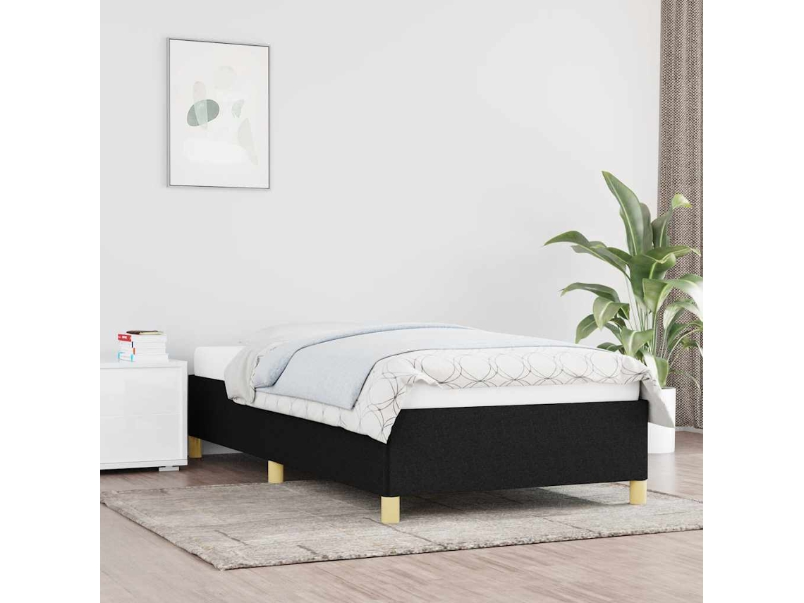 Vidaxl Estrutura De Cama Sem Colchão 100x200 Cm Tecido Preto