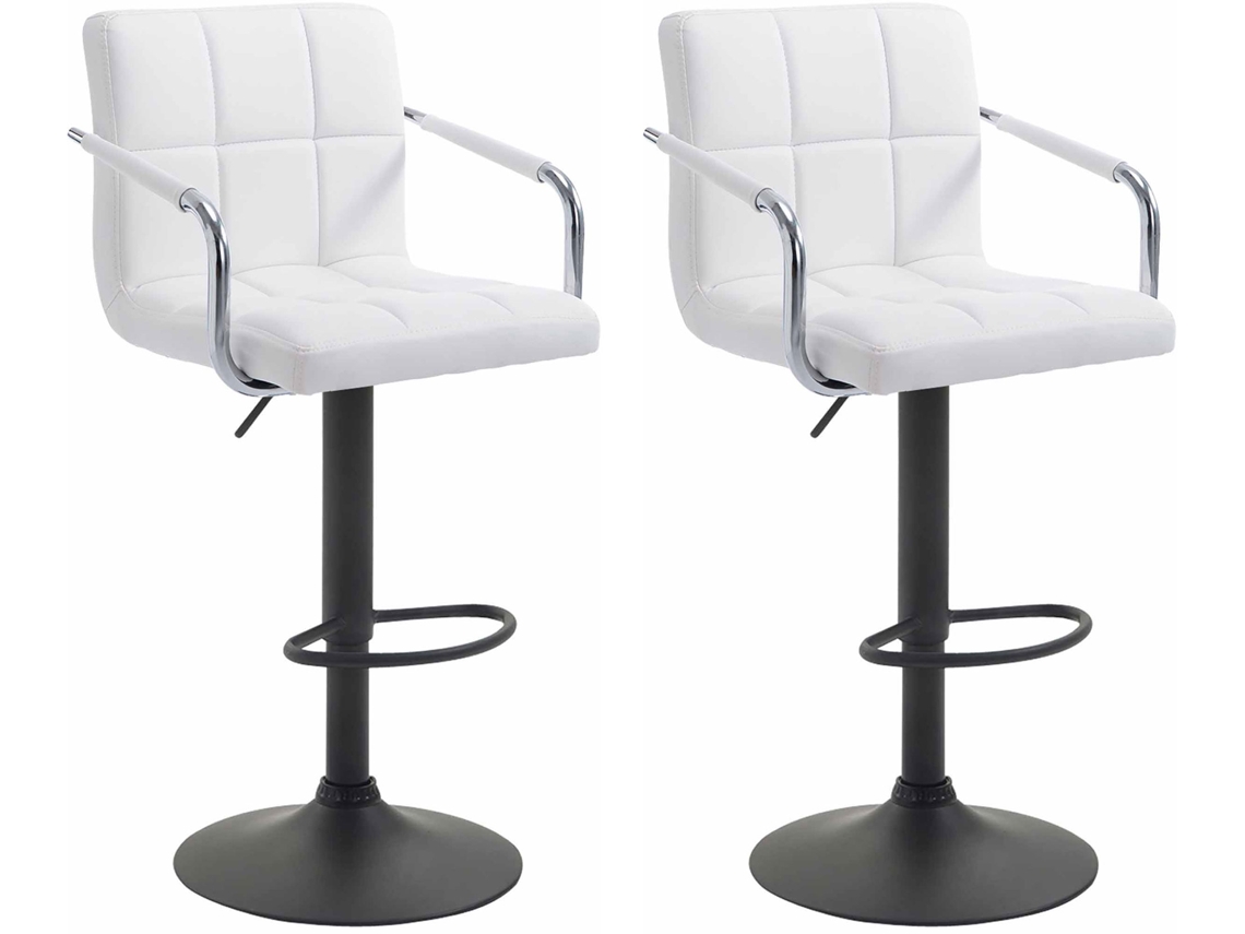 Conjunto de 2 bancos de bar Lucy V2 branco/preto CLP