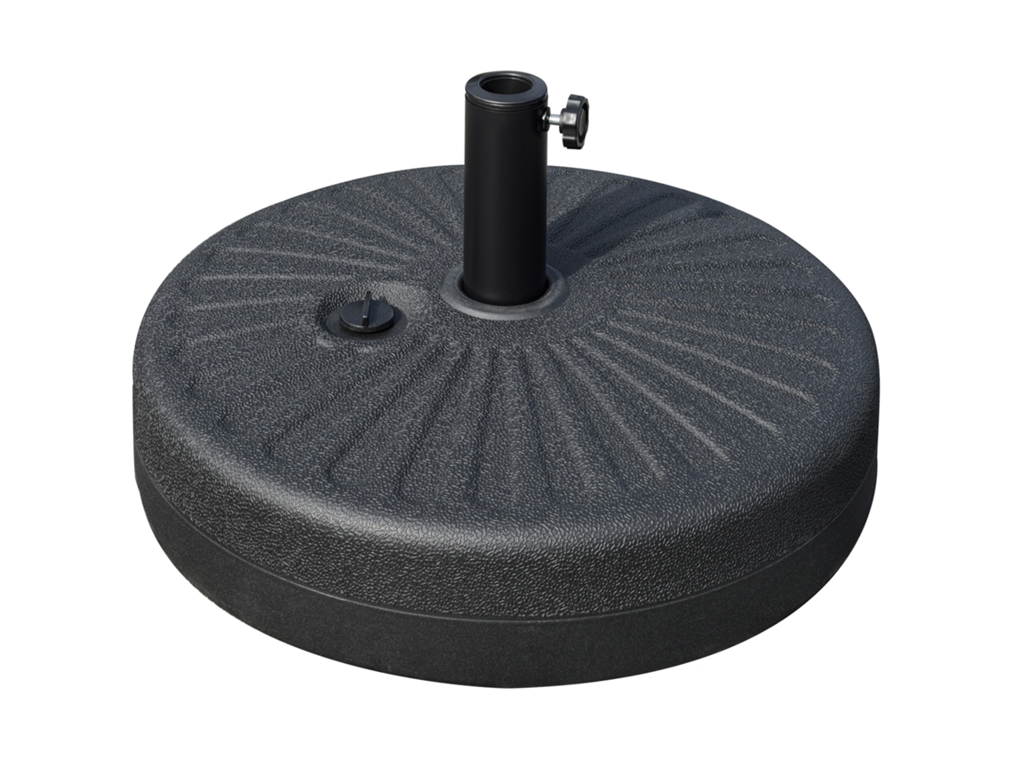 Base Per Ombrellone Con Palo Centrale Φ3.8cm e 4.8cm, Hdpe Nero, ZENCORE SERVICES