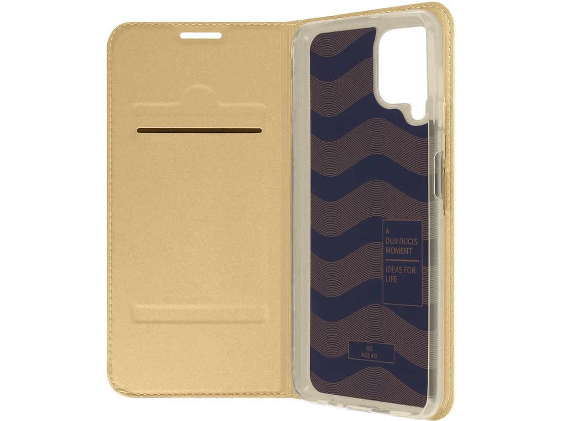 Capa Samsung Galaxy A22 DUX DUCIS Livro Dourado