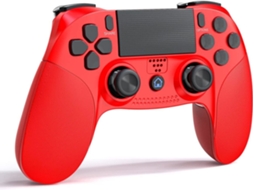 Controlador Ps4 Controlador de Jogo Sem Fio com 6 Eixos Gyro Hd Dual Vibration Led Indicador Joystick Remoto para Ps4/Pro/Slim Vermelho YIZHOOD