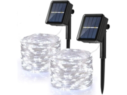 Pacote com 2 Luzes Fadas Solares ao Ar Livre, Led, à Prova D'água, 12m