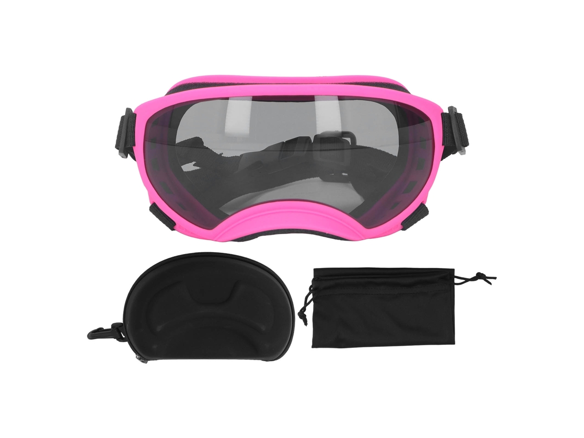 Óculos de Sol para Cães Proteção UV Leve Ventilados Confortáveis Moldura Rosa Lentes Cinzentas