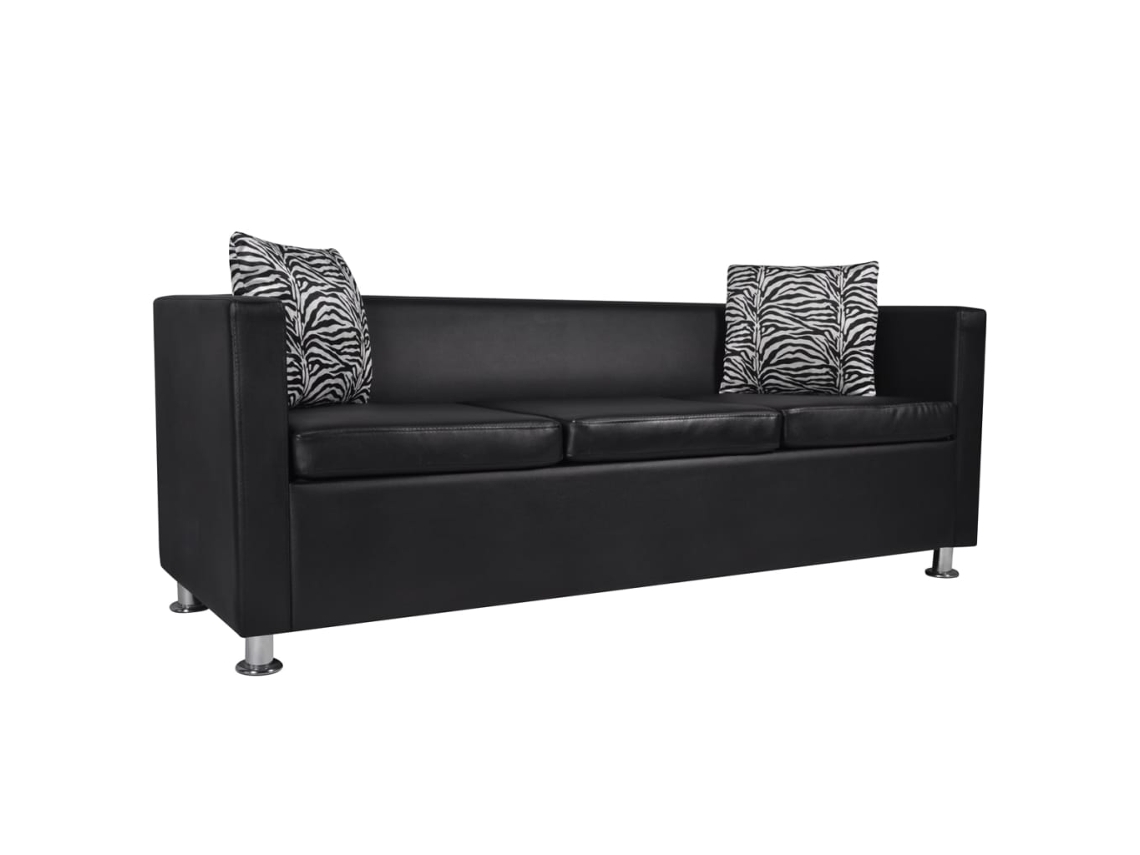 Sofa, Sofas Vidaxl Preto Couro Artificial (n/a)