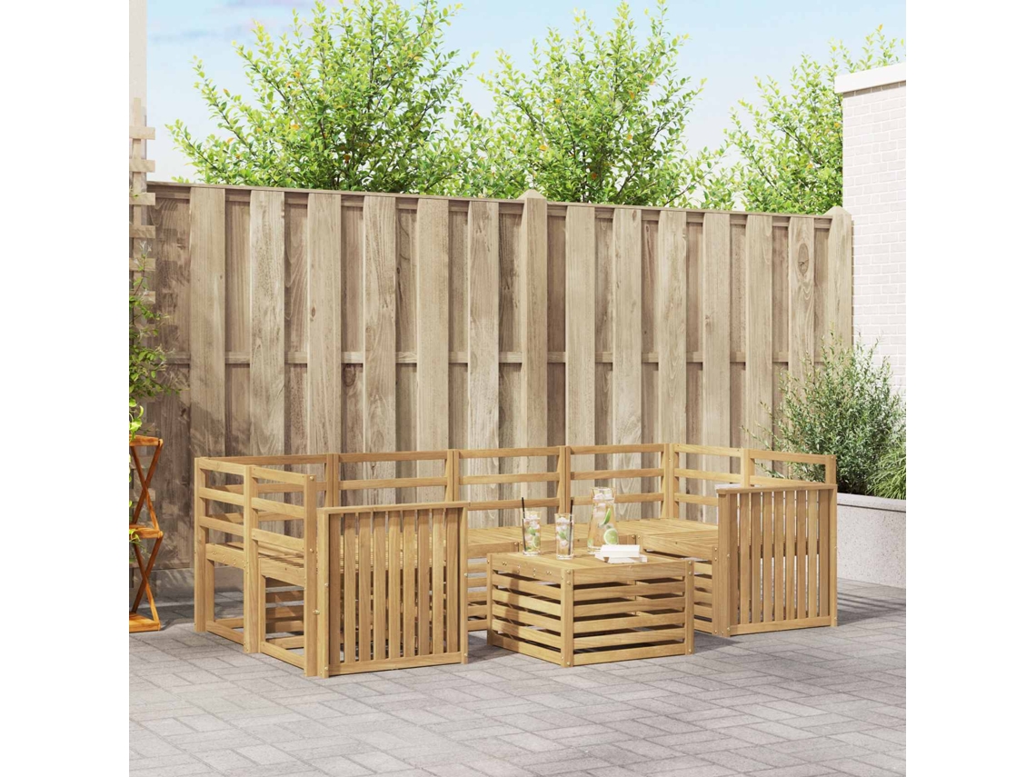 Vidaxl Conjunto De Sofás Para Exterior 7 Unid. Branco