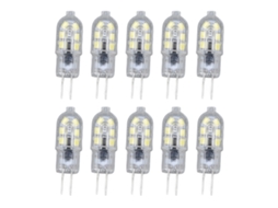 10 lâmpadas G4 Led 2835, 6500K, branca, transparente, plug-in, 220V, para acampamento, armário, paisagem