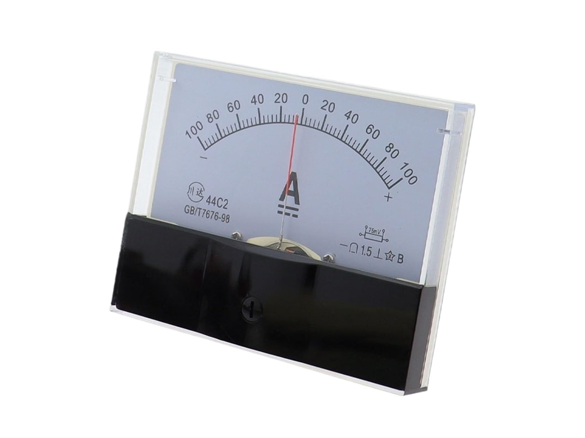 Amperímetro Analógico De Painel 44c2 Dc /75mv, Medidor Corrente 50a