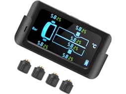 Monitor De Pressão De Pneus Com Fio E Energia Solar Para Caminhões, Trailers E Ônibus - Monitoramento E Alarme Em Tempo Real Nas Quatro Rodas