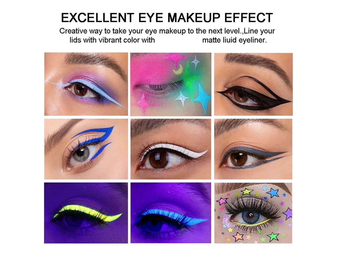 Set De 12 Delineadores Líquidos Mate Handaiyan Larga Duración Impermeable Anti-desmaquillaje Para Maquillaje De Ojos Colorido