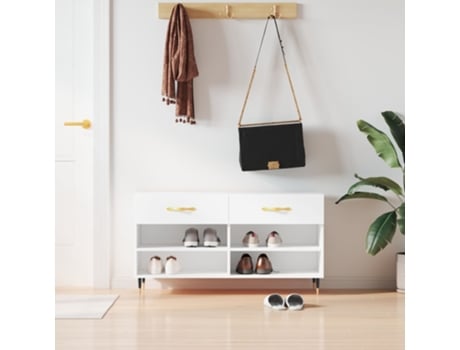 Banco Sapateira 102X35X55 Cm Derivados de Madeira Branco VIDAXL