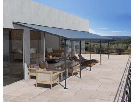 Sierra Pérgola Cobertura para Terraço de Aluminio 3X10.35 M Cinza CANOPIA