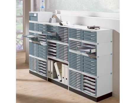 Caixa de Gaveta HAN Contur 3 Gavetas Cinza Claro/Cinza Escuro