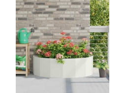 Vidaxl Floreira Branco 120 X 60 X 35 Cm Aço