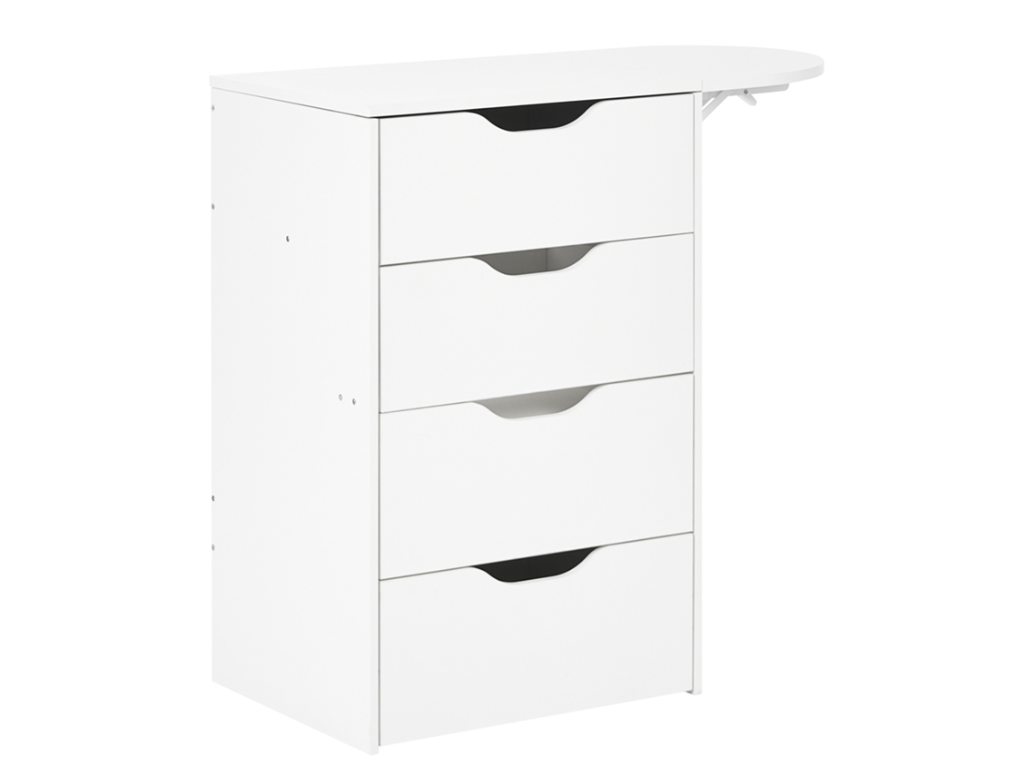 Tocador Con Espejo Y Taburete Beliani Beloeil De Mdf Blanco 47x40x118