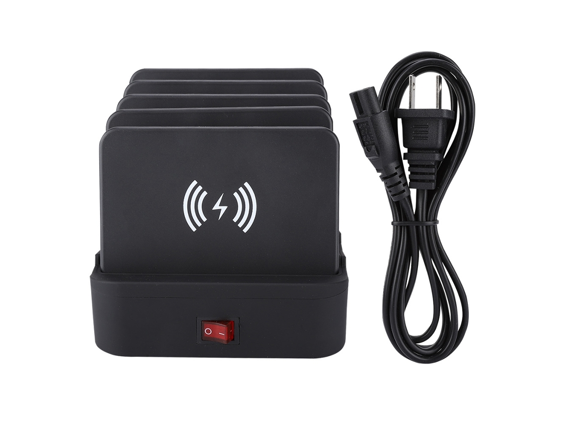 Carregador USB de 5 Portas com Carregamento Sem Fio EOOCOO