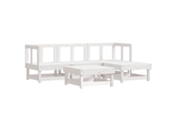 Conjunto de 5 Lounge de Jardim Madeira de Pinho Maciça Branco MAISON EXCLUSIVE