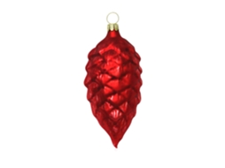 Conjunto De 4 Enfeites De Natal Vermelhos Foscos, Decorações Para Árvores De Natal, Vidro Lauscha Soprado À Mão. O Original. Loja Olysi