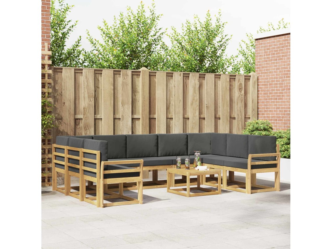Vidaxl Conjunto De Sofás Para Exterior 10 Pcs Branco E Antracite