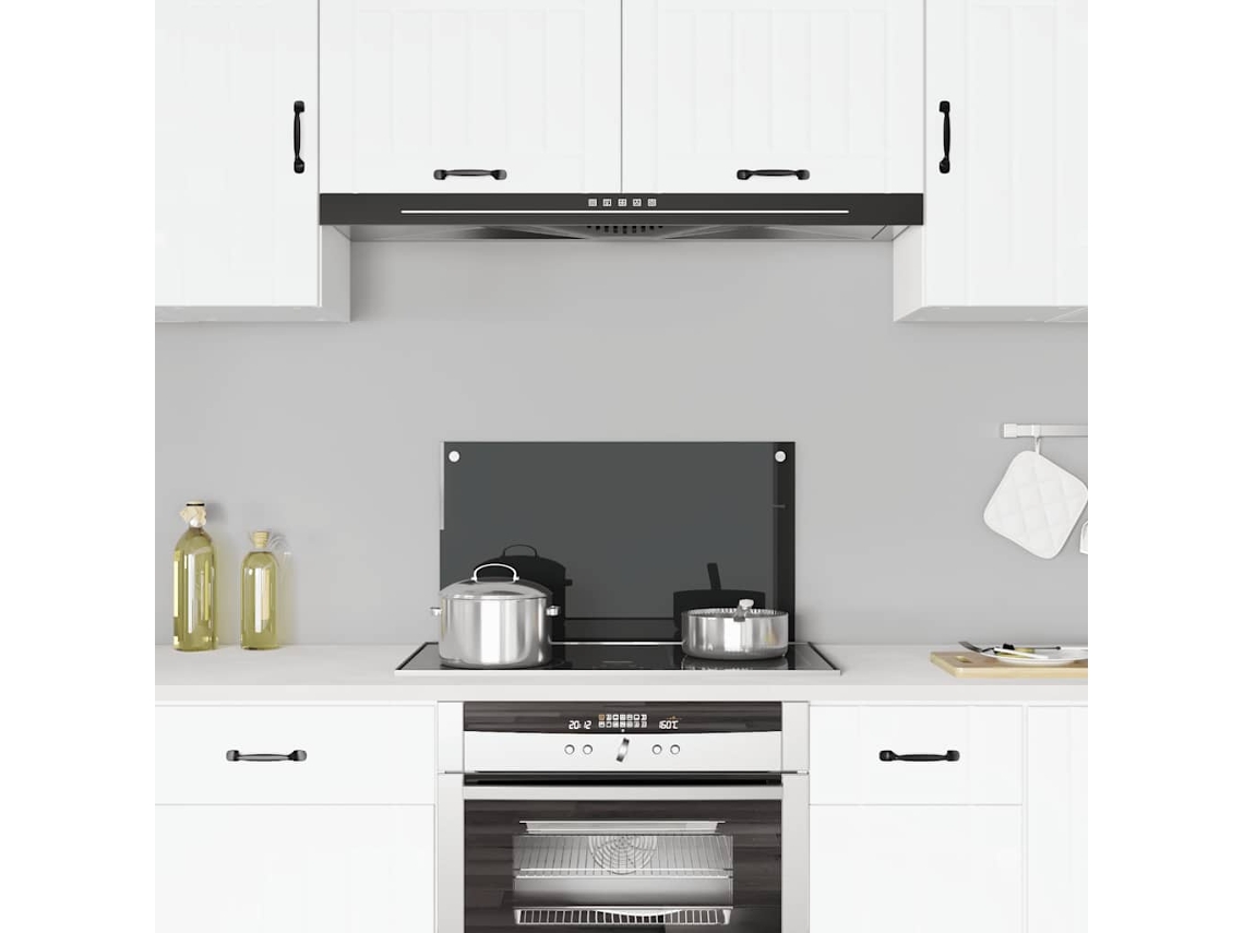 Vidaxl Painel Anti-salpicos De Cozinha 70x40 Cm Vidro Temperado Preto