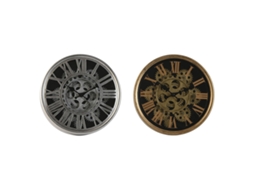 Relógio de Parede HOME ESPRIT Preto Dourado Prateado Metal Cristal 25 X 6,3 X 25 Cm 2 Unidades