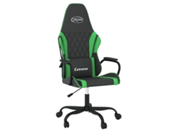 Cadeira gaming massagens VIDAXL couro artificial preto e verde
