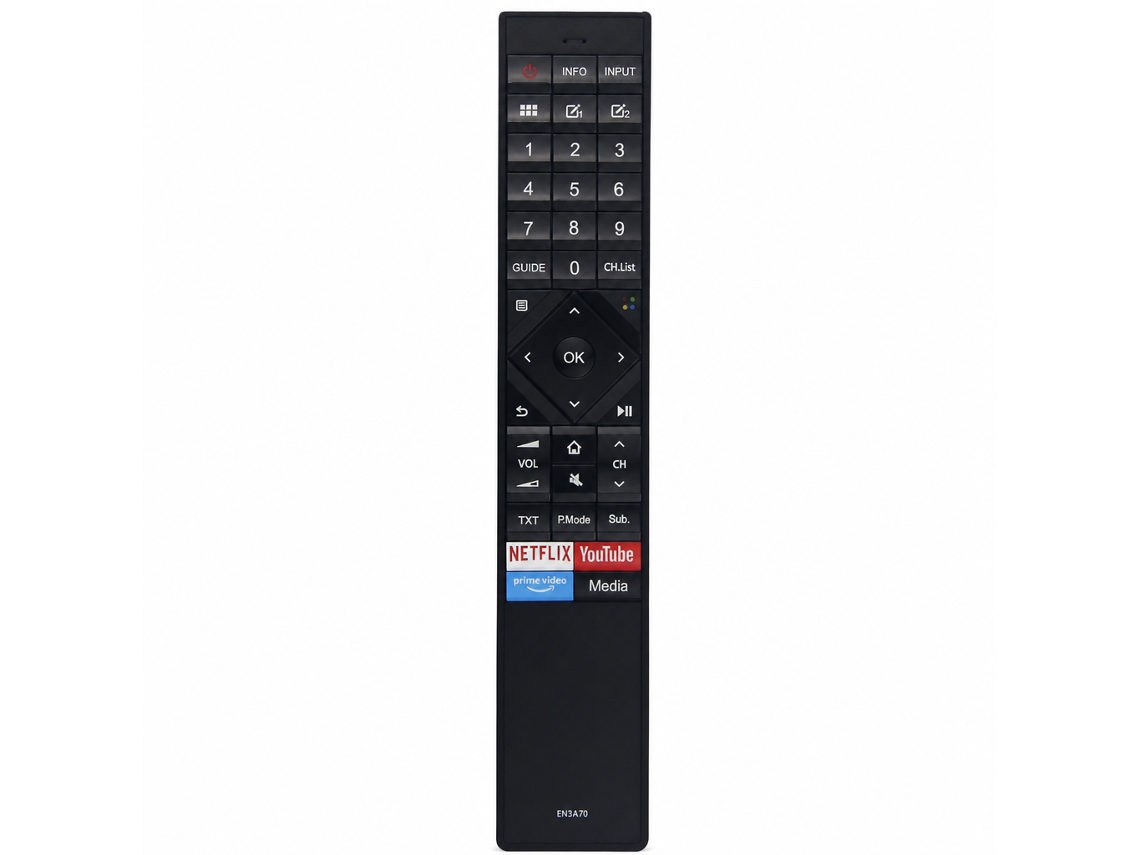 Comando À Distância Para Tv Compatível Com Vu E Hisense En3a70 Com Atalhos Netflix, Youtube E Prime Video_dae