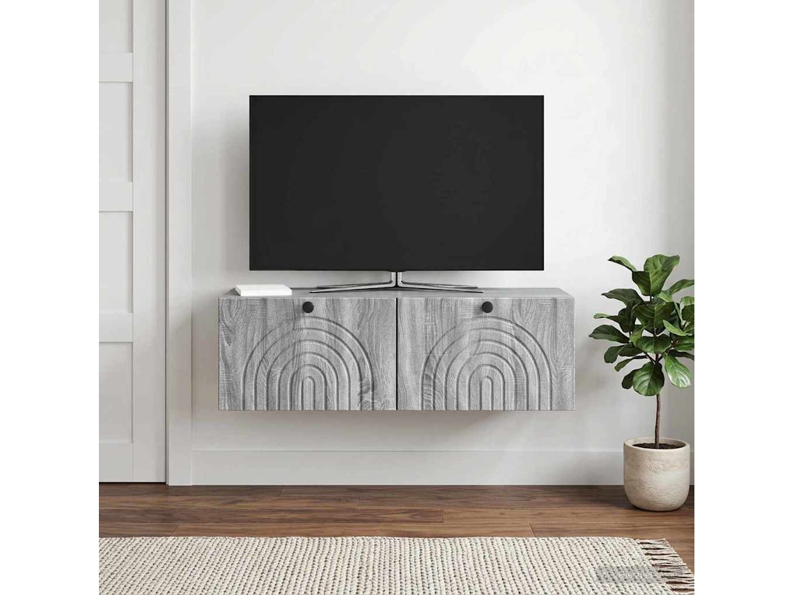 Vidaxl Gabinete De Tv De Parede Sonoma Cinzento 98 X 31 X 30 Cm