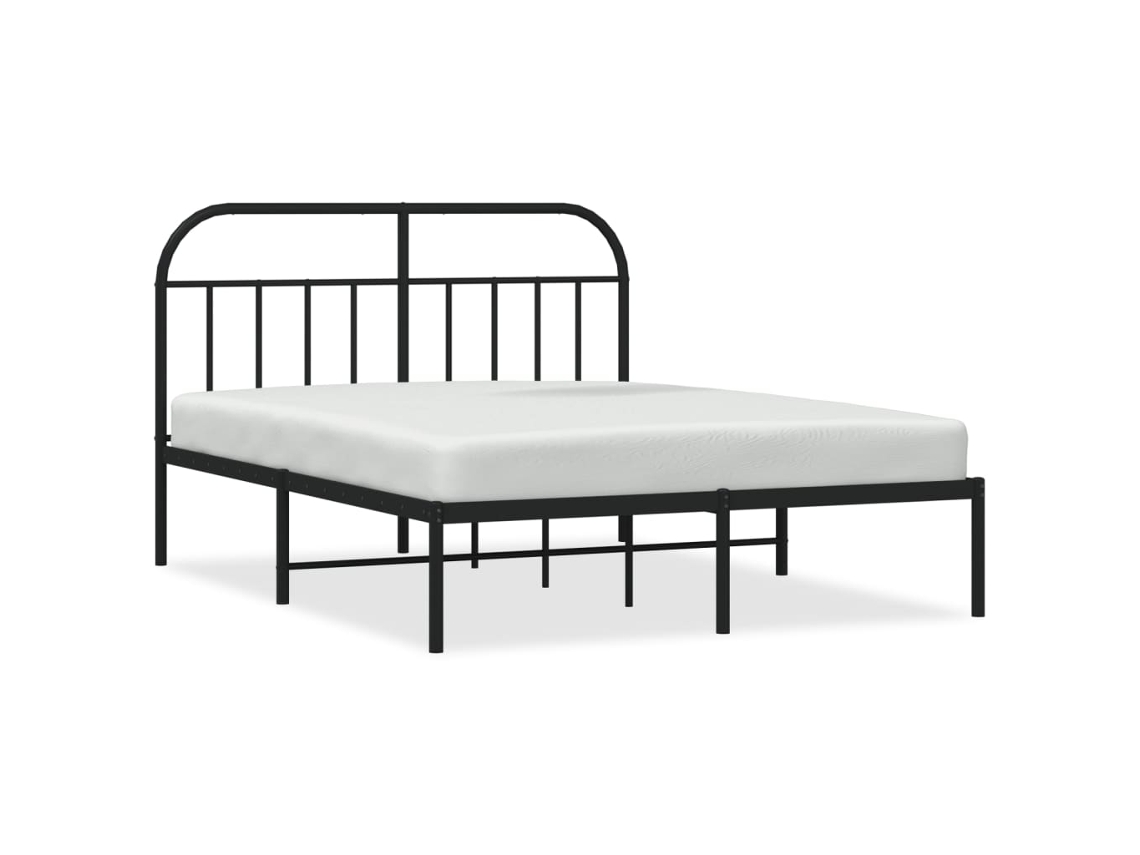 Bed Frame, Bed Frames Vidaxl Preto Aço (140 X 200 Cm)