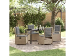 Vidaxl Conjunto De Jantar Para Jardim 5 Unid. Bege E Cinza Claro
