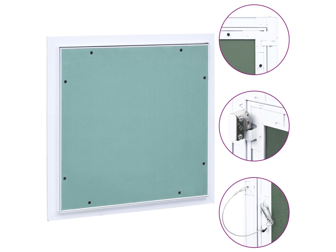Vidaxl Painel Acesso Moldura De Alumínio E Gesso Cartonado 200x200 Mm