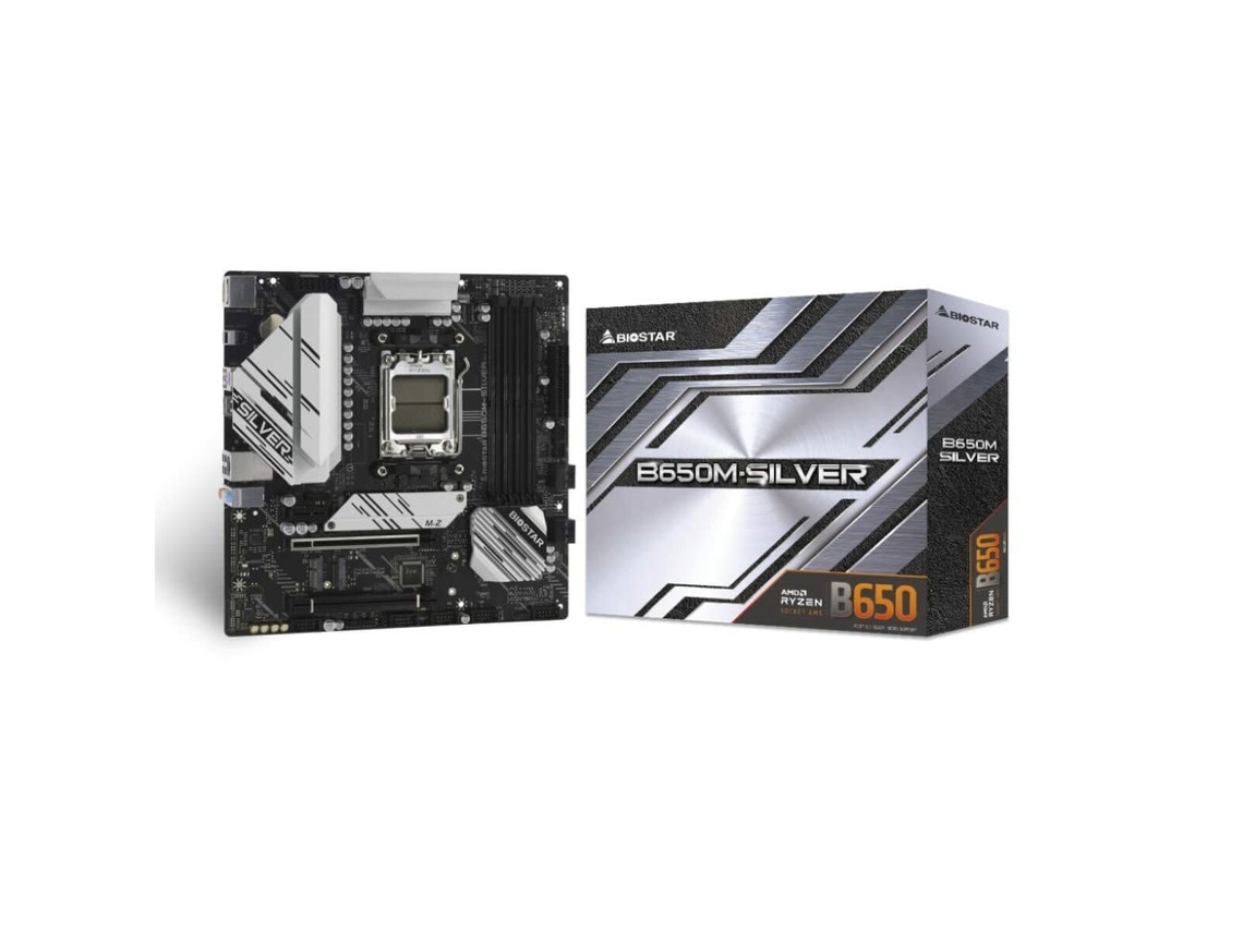 Placa Mãe BIOSTAR B650M-Silver Amd B650 Amd Am5