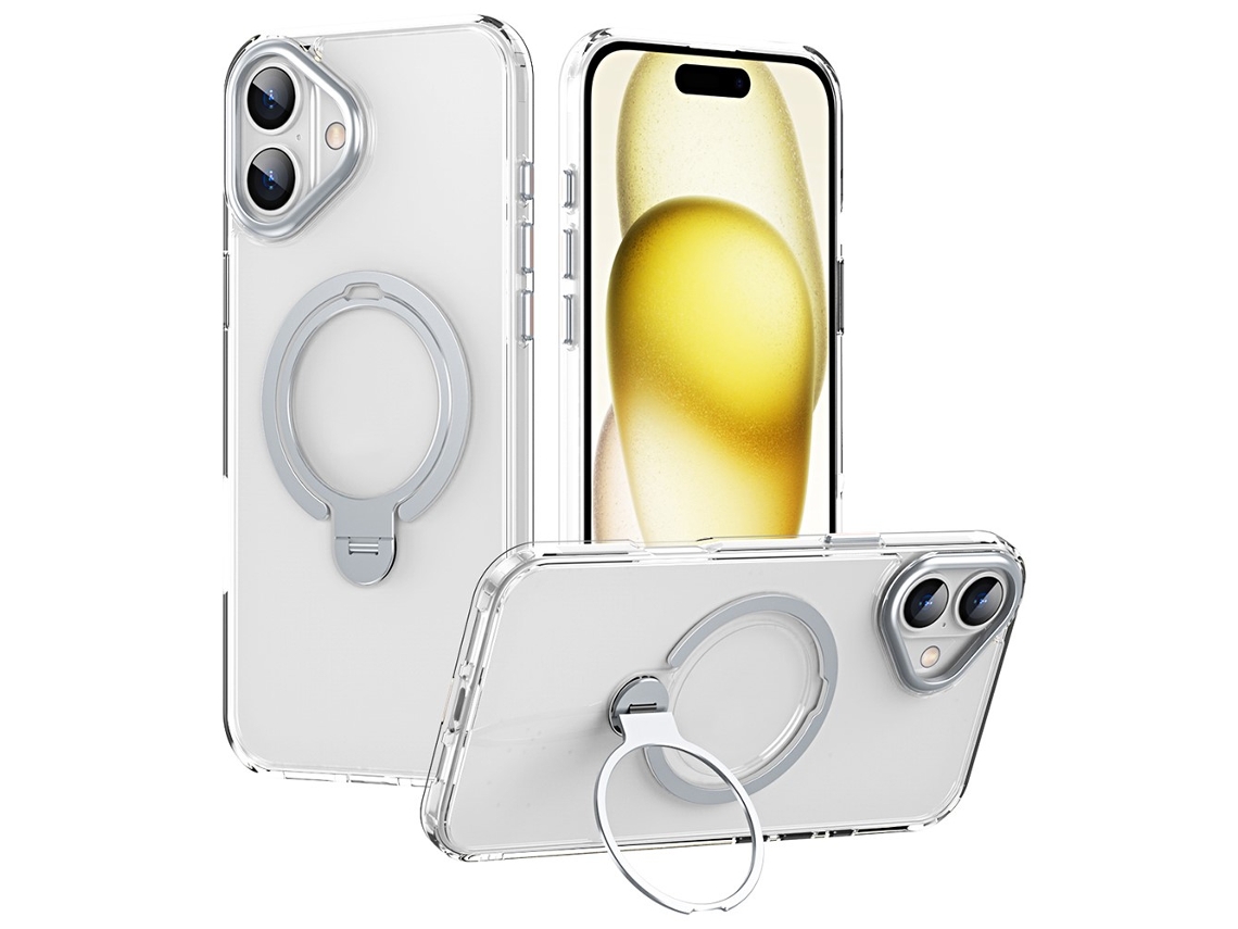 Casa Em Tpu Com Suporte, Compatível Com Magsafe, Para Apple Iphone 16 Plus - Transparente