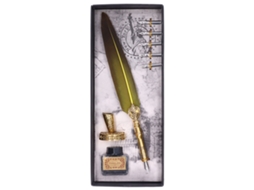 Pluma de Pluma Fluyente Y Cómoda para Escritura Con Elegancia Vintage Y Trabajo Exquisito Ideal para Regalos Y Caligrafía Amarilla