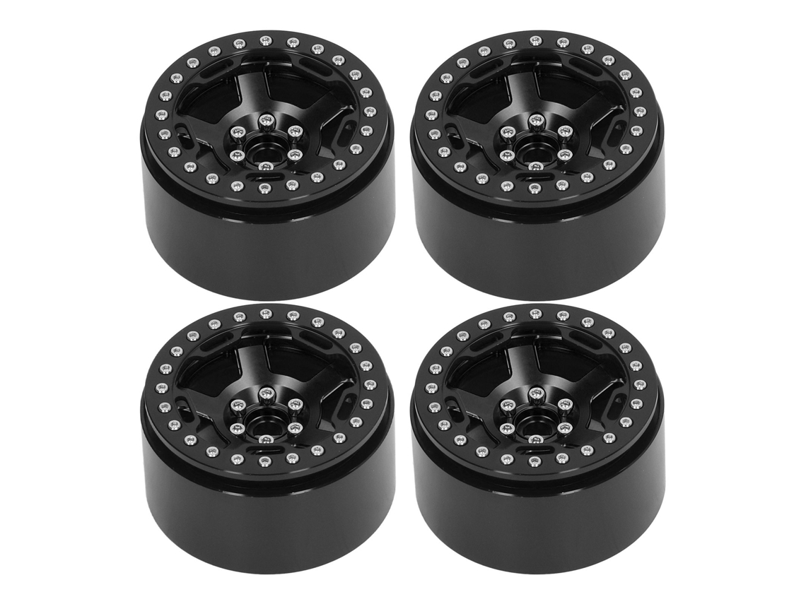 Mali 4 Pcs Cubo de Roda de Carro Rc 2.2in 12mm Hexagonal Alumínio 36mm para Carro Crawler 1/10 Preto