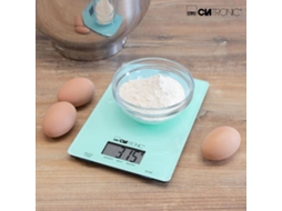 Balança de Cozinha CLATRONIC KW 3626 Verde (Capacidade: 5 Kg - Precisão: 1 g) — balança de cozinha com superfície em vidro, pesagem até 5kg com intervalos de 1g.