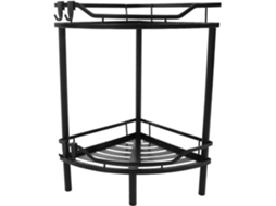 Prateleira De Canto Triangular Metal Preto Fosco Vanzack Para Banheiro, Com 2 Níveis, Para Armazenamento No Vaso