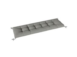 Almofada para Banco Poliéster, Algodão PP Cor Cinzento Claro 198x65x13 cm Outsunny