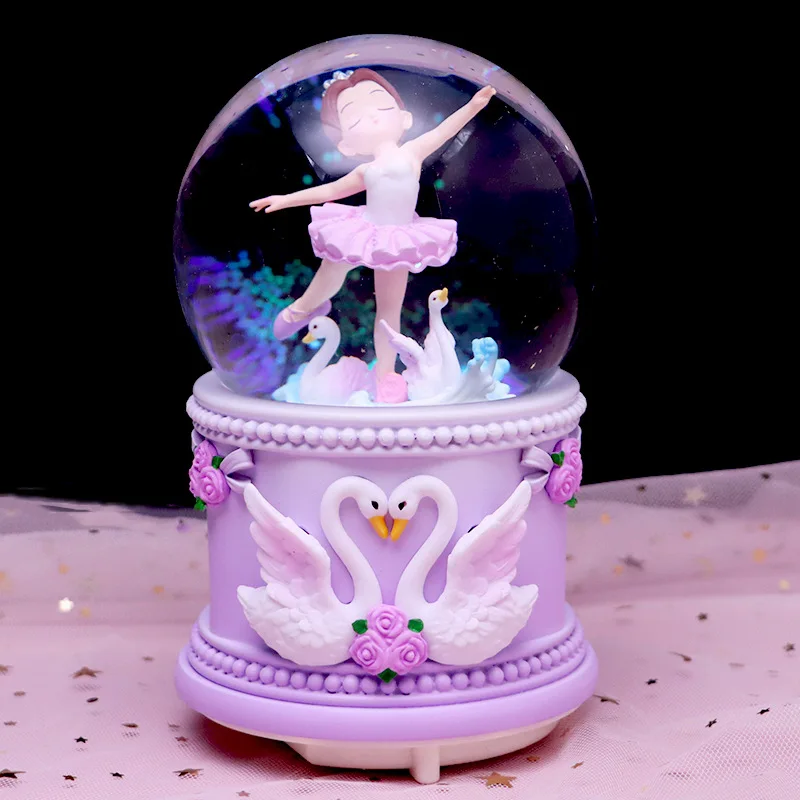 Caixa de Música Bola de Cristal com Bailarina, Presente para o Dia Dos Namorados MDUG (estilo 7)