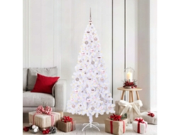 Vidaxl Árvore De Natal Artificial Com 300 Leds Branco 180 Cm Pvc E Aço