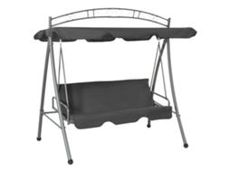 Vidaxl Baloiço Jardim Convertível + Toldo 198x120x205cm Aço Antracite