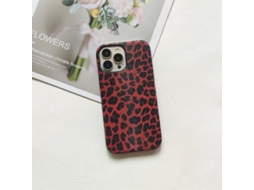 Capa Para Iphone 17 Air Com Estampa De Leopardo Vermelha E Textura Semi-cobertura.