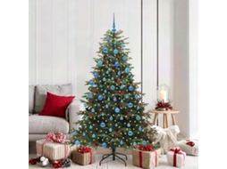 Vidaxl Árvore De Natal Artificial Verde 180 Cm Pvc, Metal E Plástico