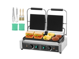 Panini Churrasqueira Elétrica Comercial 3600 W Placa Dupla 570 X 410 X 215 Mm VEVOR