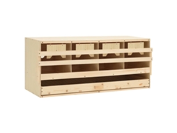 Vidaxl Ninho P/ Galinhas 4 Compartimentos 106x40x45 Cm Pinho Maciço