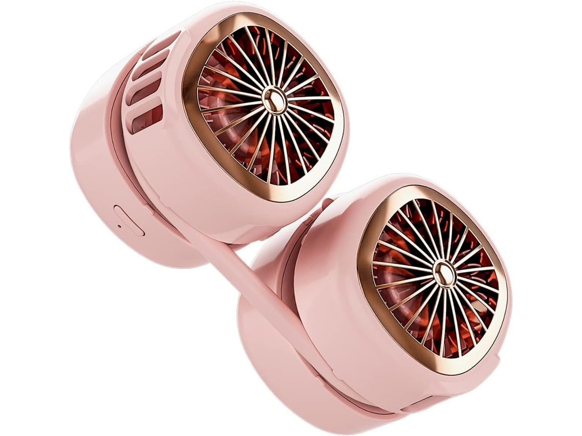 Ventilador de pescoço portátil mini USB para esportes, laranja, 5200m, 3 velocidades, S/MARCA